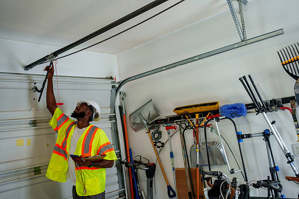 Professional Garage Door Panel Replacement technician working in Morton, PA